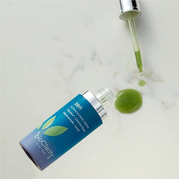 BioClarity Zen Ultra-Calming Serum | Ultracalming Serum for Redness-Prone Skin | 100% Vegan | Calm, Soothe, and Soften Face | Contains Floralux Naturally made from Chlorophyll | 1.7 fl. oz.
