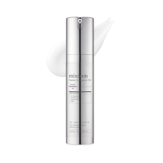 mixsoon Peptide Cica Hyalshot 150, 1.69 Fl. Oz / 50ml Centella Asiatica, Hyaluronic Acid for Sensitive Skin Lightweight & Fragrance-Free Korean Glass Skin Care