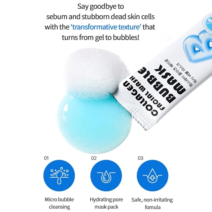 Cica Facial Wash Bubble Mask, Korean Pore Cleanser for Blackheads, Exfoliator Dead Skin Cells, Deep Cleansing & Hydrating, Non-Irritating & Soothing for Sensitive Skin, For Men & Women, 20 pcs