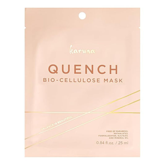 Karuna Skin - QUENCH Biocellulose Facial Mask for Dry, Dull Skin, Cooling & Rejuvenating Facial Skin Care Products, Hydrating Face Masks with Black Truffle, Sheet Mask for Fine Lines & Wrinkles, 0.74