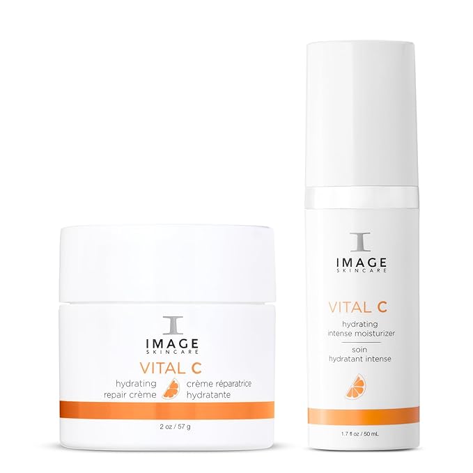 IMAGE Skincare VITAL C Daily Face Moisturizer and Night Cream Bundle, with VITAL C Hydrating Repair Crème and Intense Moisturizer