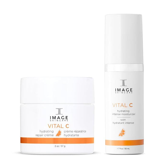 IMAGE Skincare VITAL C Daily Face Moisturizer and Night Cream Bundle, with VITAL C Hydrating Repair Crème and Intense Moisturizer