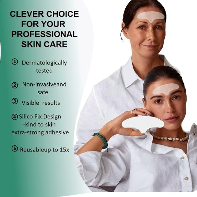 Forehead Wrinkle Patches Reusable made of Silicone | Forehead Wrinkles Treatment | Silicone Patches For Wrinkles | Non Invasive Reusable Wrinkle Smoothers…, Clear
