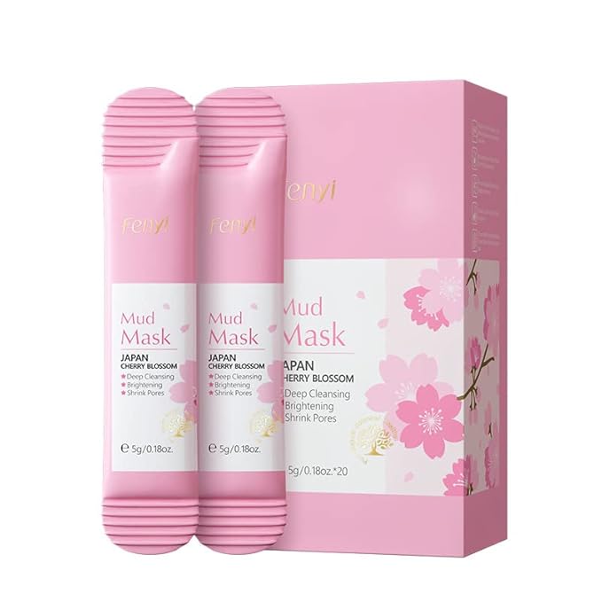 1 Pack Of 20 PCS Japan Flower Individual Package Facial Mud Mask, Deep Cleansing Refining Skin, Even Skin Complexion, Purifying Mud Mask Clay Mask