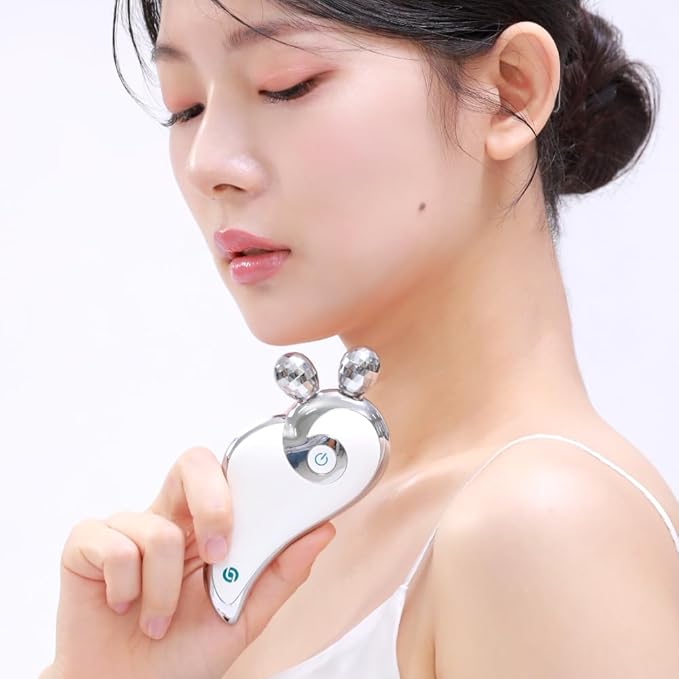 Contour Shot Facial 5-Zone Gua Sha and Roller, All-in-One Skincare Device