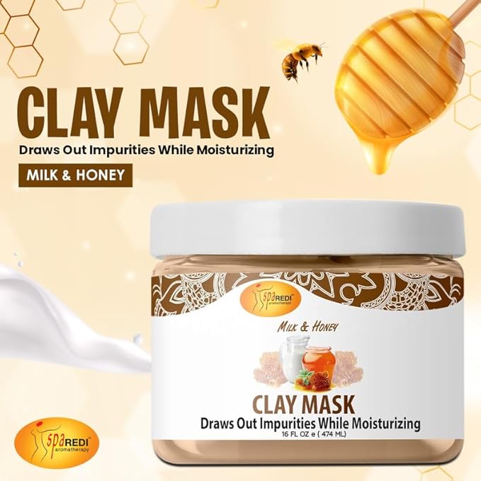 SPA REDI - Clay Mask - Pedicure and Body Deep Cleansing, Skin Pore Purifying, Detoxifying and Hydrating - Natural Bentonite Clay, Infused with, Amino Acids, Panthenol and Comfrey Extract