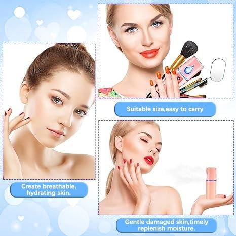4 Pack Handheld Personal Diffuser Portable Facial Spray Steamer Mist Spray Cleaning Pores Water SPA Moisturizing Hydrating Face Sprayer, USB Rechargeable Mini Beauty Device - Pink and White