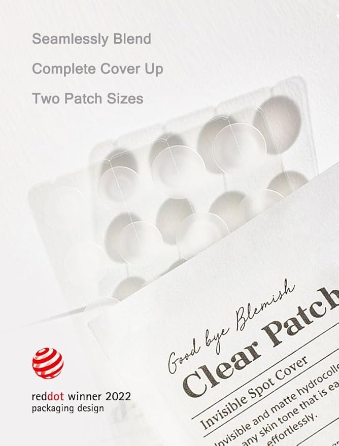 MIZON Good Bye Blemish Clear Patch Invisible Korean Acne Pimple Covering Zits Waterproof Non-drying Thin Cover Excellent Skin Adhesion Patch Spot Cover (44ea)