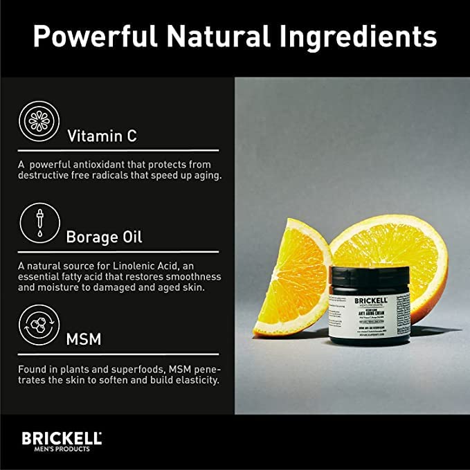 Brickell Men's Products Resurfacing Anti-Aging Face Cream For Men, Natural and Organic Face Moisturizer, Vitamin C Cream For Wrinkles, 2 Ounce, Scented