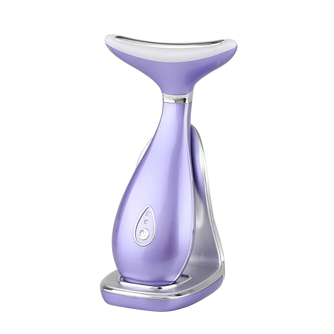Lily Neck Face Massager, Skin Rejuvenation Beauty Massager, 3-in-1 at-Home Facial Spa Tool, Lifting, Toning and Tightening for a Radiant Appearance (Lavender Violet)