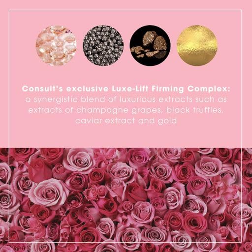 Consult Beaute - Champagne Beaute Lift - 3 Piece Firming Face, Neck & Eye Set - Lift, Firm and Rejuvenate Slack, Sagging Skin - Hydrating Moisture Cream and Serum - Niacinamide - Peptide Complex