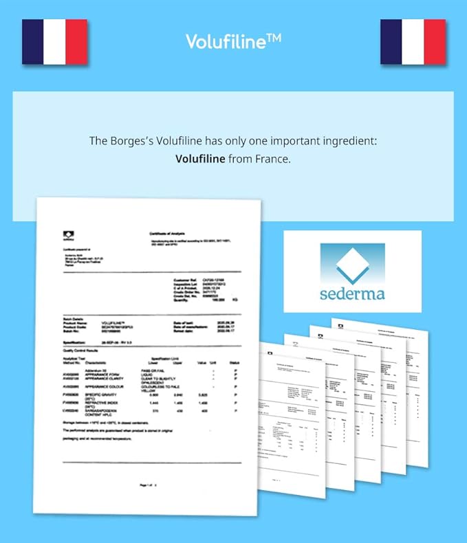 Volufiline Serum 1.7 fl. oz. / 50 ml/Volufiline Oil for face, breast, butt, Skin Elasticity, 100% Genuine, France Sederma, Cosmetic Ingredient booster korean volifiline glass bottle