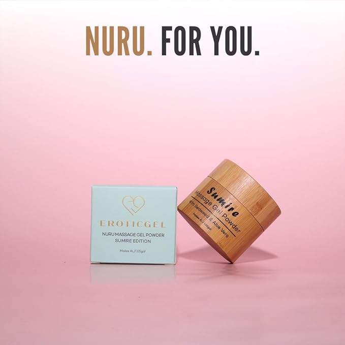 Japanese Nuru Massage Gel Powder 40g | Formulated with Natural Aloe Vera & Seaweed | Made in Japan | Paraben & Glycerine Free | Fragrance-Free | Makes 1.05 gal/ 4L | Vegan | Sumire