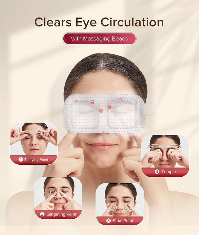Steam Eye Mask for Sleeping,Relaxation, Disposable,3D Self Heated Eye Mask for Dry Eyes,28 packs