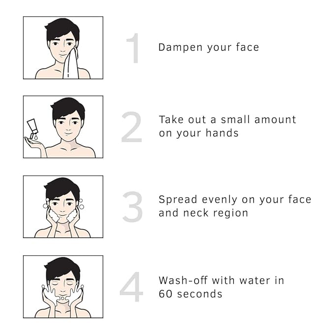 Ustraa Face Wash Acne Control - With Neem & Charcoal Face Wash - 3.5 Oz - Oil control, Prevents Acne, Especially for Oily skin, No Sulphate No Paraben