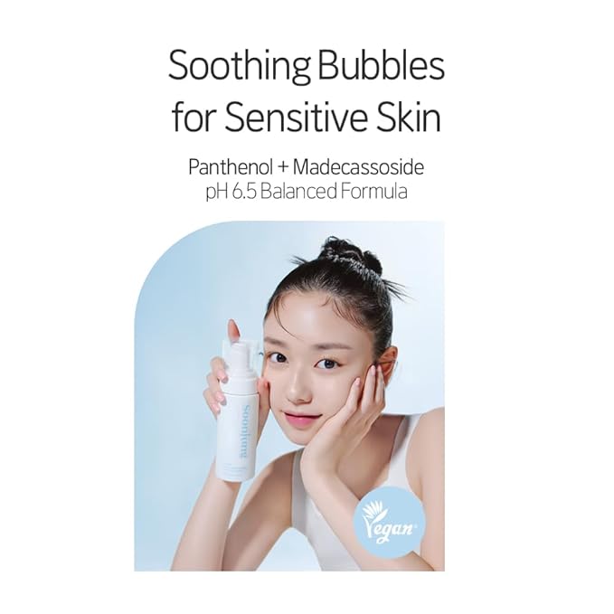 ETUDE SoonJung pH 6.5 Whip Facial Cleanser 5.1 fl. oz. (150ml) 21AD | Soft Bubble Fragrance-Free Low-pH Korean Hydrating Cleansing Wash for Sensitive Skin | Korean Skin Care, K-Beauty | Vegan