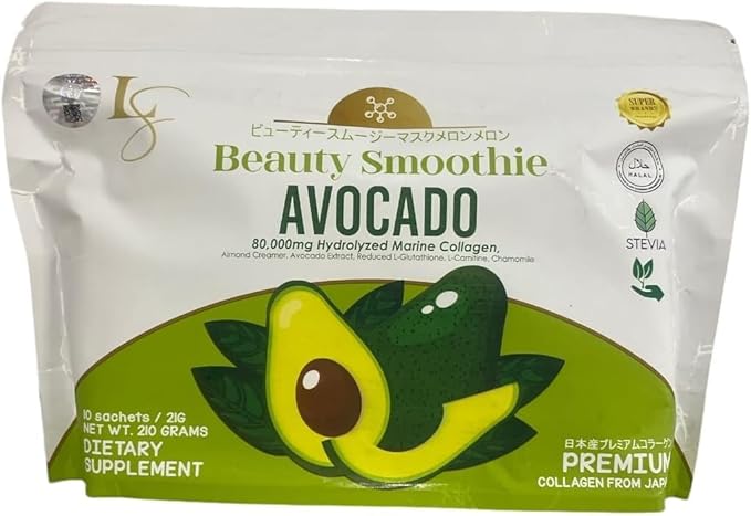 10 Sachets Luxe Beauty by Anna Magkawas Avocado Beauty Smoothie Collagen Drink Mix