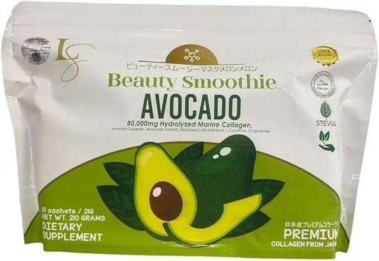 10 Sachets Luxe Beauty by Anna Magkawas Avocado Beauty Smoothie Collagen Drink Mix