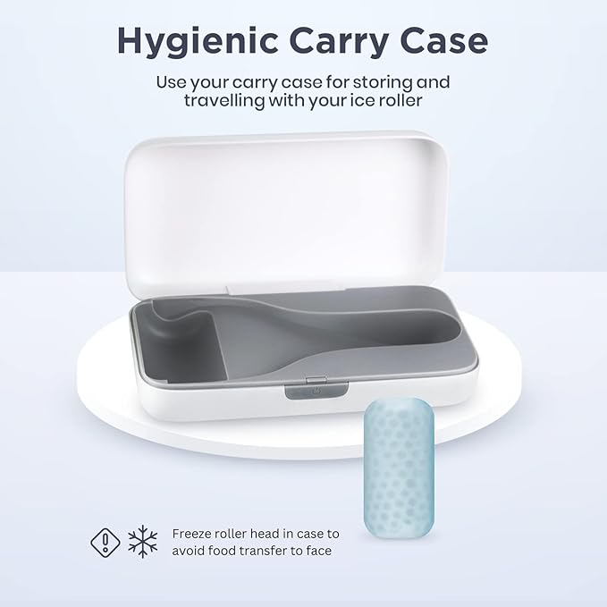 Premium Ice Roller for Face with Carry Case & Advanced Stainless Steel Gua Sha with Silicone Zip Carry Case