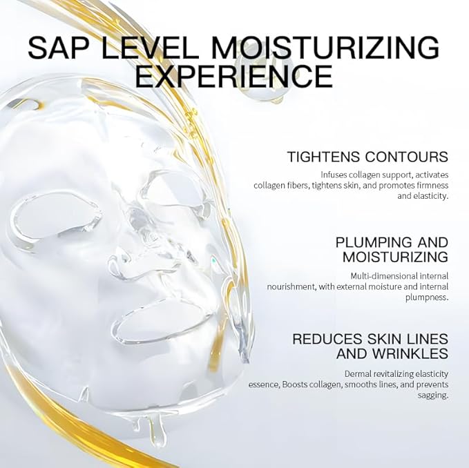 10 Pack Collagen Hydrating Face Masks, 24K Gold Face Sheet Mask, Astaxanthin Facial Mask, Blue Copper Collagen Skin Care Premium Facial Sheet Patch for Moisturizing, Best choice for Christmas Gifts