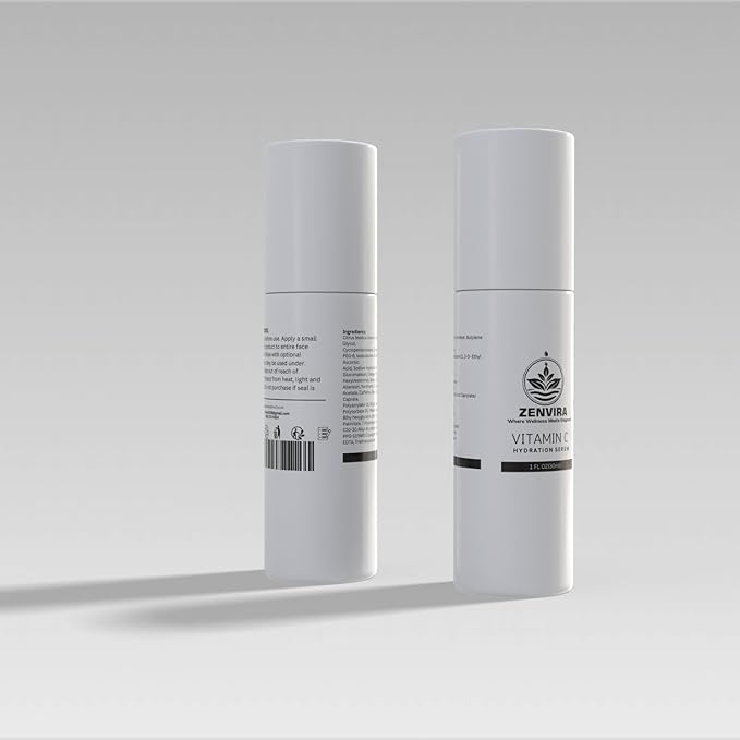 Super Vitamin C serum by Zenvira for Mature Skin – Made in USA, Anti-Aging with Hyaluronic Acid & Vitamin E – Hydrates, Firms, Brightens – Targets Wrinkles, Age Spots, Fine Lines – 1 fl oz