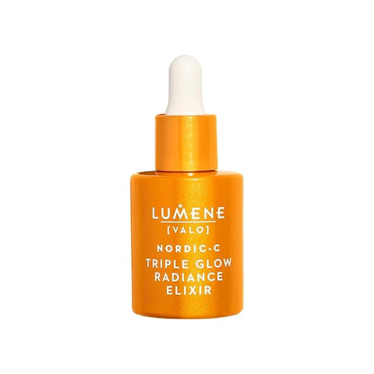 Lumene Nordic-C [Valo] Triple Glow Radiance Elixir - Hydrating, Anti-Aging Vitamin C Serum for Enhanced Skin Glow - Ferulic Acid & Vitamin Face Serum (1 Fl Oz.)