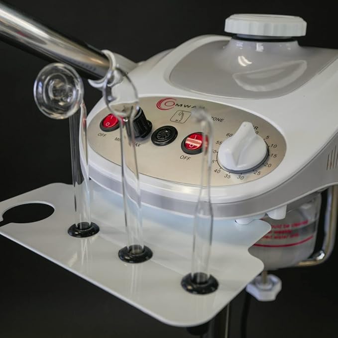 OMWAH 3 in 1 Aromatherapy Facial Steamer with 5X LED Magnifying Lamp Glass High-Frequency Esthetician Spa Equipment