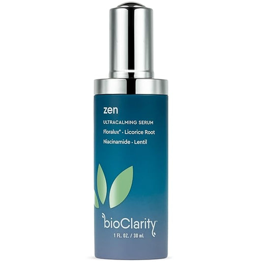 BioClarity Zen Ultra-Calming Serum | Ultracalming Serum for Redness-Prone Skin | 100% Vegan | Calm, Soothe, and Soften Face | Contains Floralux Naturally made from Chlorophyll | 1 fl. oz.