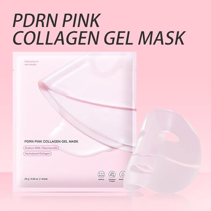 Pink collagen face mask,skin care jelly gel mask,overnight face mask for glass glow skin- elasticity, hydrating, firming and moisturizing,Pore Minimizing, Elasticity Improvement 2Pcs