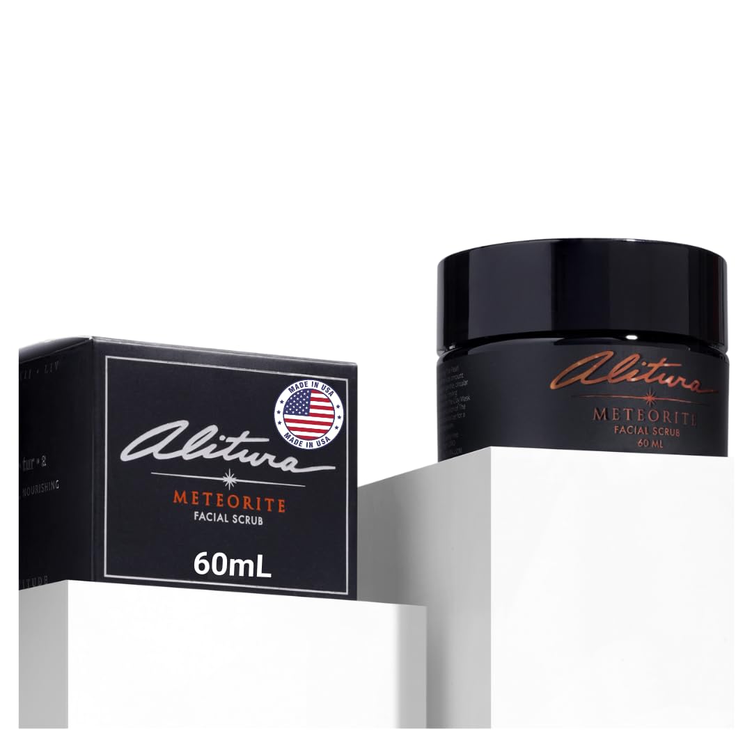 Alitura Meteorite Scrub – Exfoliating Face & Body Scrub with Pearl Powder & Bamboo Stem Cells – Brightening & Anti-Aging Exfoliant for Dead Skin, Dark Spots, and Fine Lines – For Men & Women, 60ml