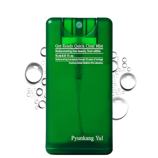 Pyunkang Yul [PKY] Ultimate Get Ready Quick Clear Mist for Sensitive Skin, Intensely Calms & Soothes Redness with Cica & Tea Tree, Compact size, Korean Skincare (0.51 Fl. oz, 15ml)
