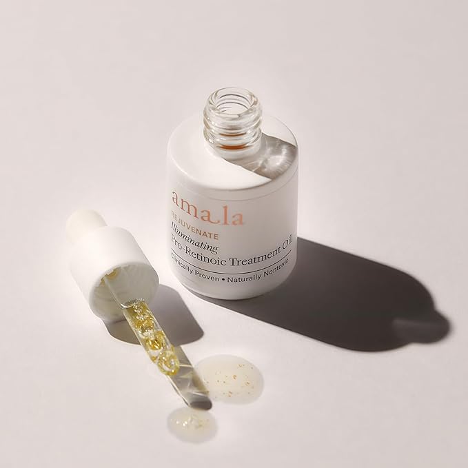 Amala Illuminating Pro-Retinoic Treatment Oil, Natural Retinol Alternative with Picão Preto Extract, 23K Gold, Cacay Seed Oil. Anti-Wrinkle Oil (30ml)