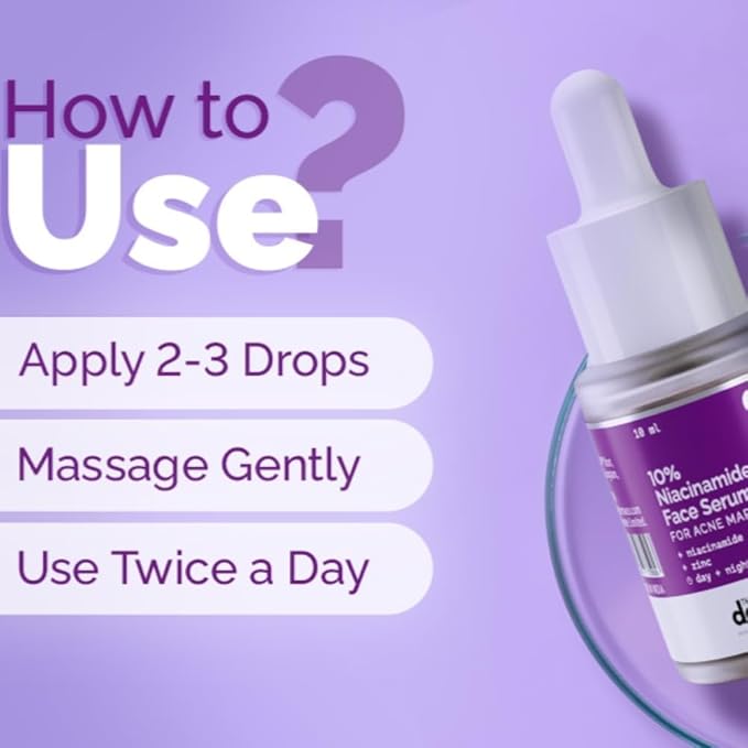 10% Niacinamide Face Serum for Acne Marks | Enriched with Zinc & Vitamin B3 | Lightweight Daily Serum for Clearer Skin | Day & Night Use | 0.33 Fl Oz (10ml)