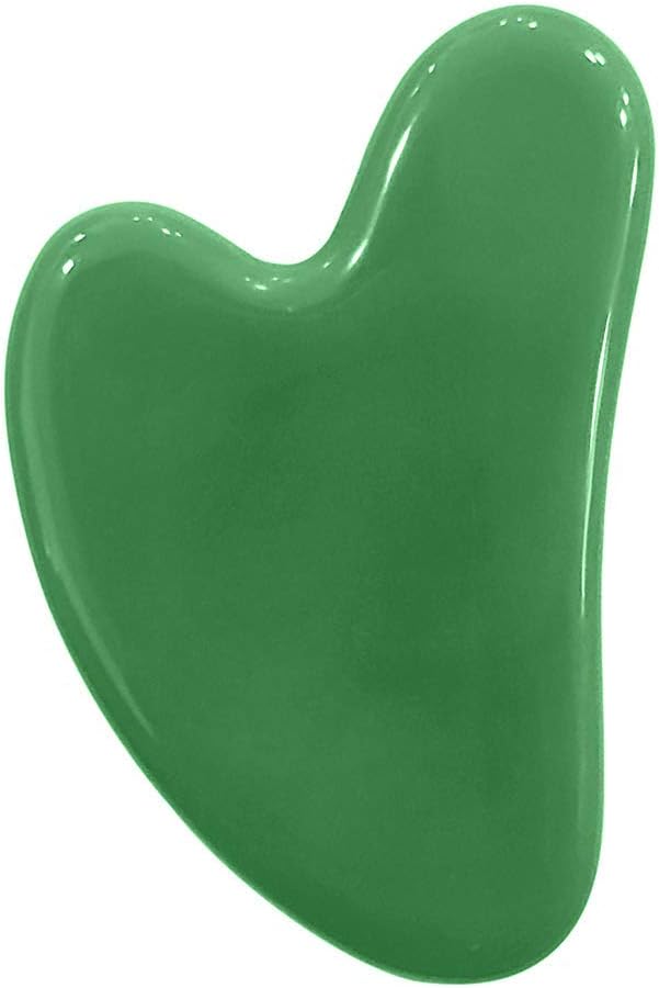 Large Gua Sha Heart Natural Jade Stone for Face to Lift, Decrease Puffiness and Tighten
