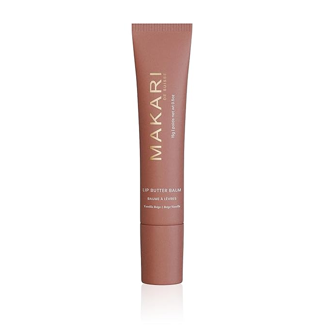 Makari Vanilla Beige Lip Butter Balm, Ultra-Nourishing Moisturizer for Dry, Chapped Lips, Vanilla Beige Flavor, Lightweight Non-Greasy Formula for Daily Hydration, All Skin Types, 0.5 oz