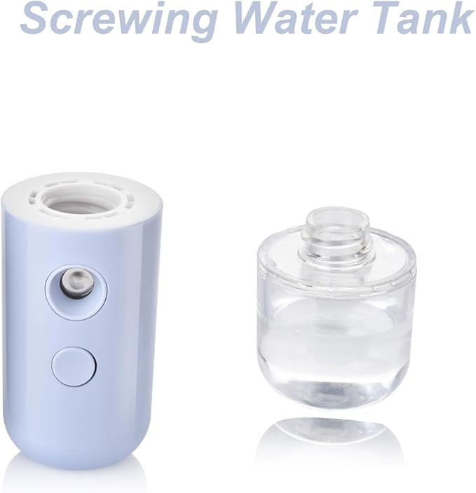 Kingsmile Nano Mist Sprayer,Electric Handy Little Nano Mister with Fine Mist, Portable Face Mister for Lashes & Daily Make Up, Mini Face Humidifier, Nano Facial Mister with 1OZ /30ML Water Tank Blue