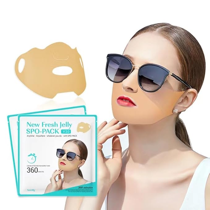 JACHOYI 5-Piece Golf Face Mask,Outdoor UV Protection Mask,Golf Sunscreen Patch,Gel Skin Care Mask,Suitable for Outdoor Sports, Cycling, Mountain Climbing