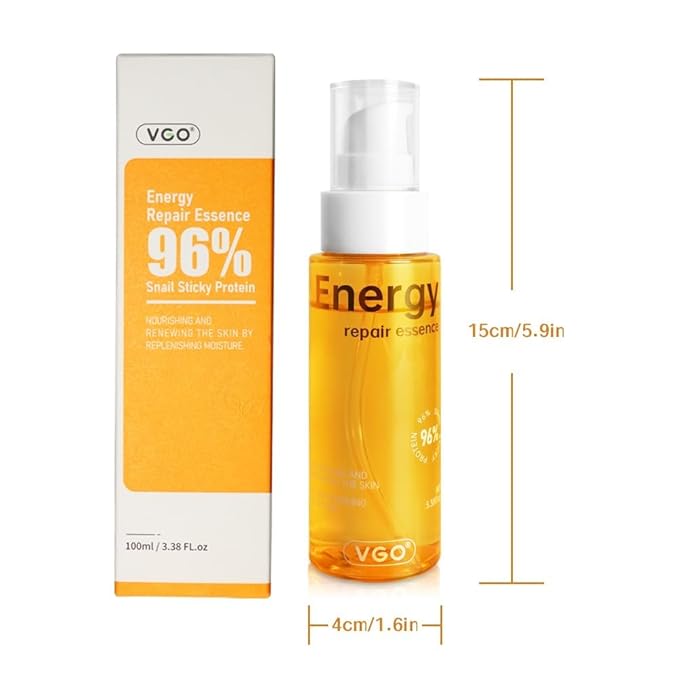 VGO 96% Snail Mucin Serum - Advanced Hydrating & Anti-Aging Snail Extract Serum for Smooth, Radiant Skin - Face Serum Repair & Moisturizing Formula - Suitable for All Skin Types, 100ml / 3.38 fl.oz
