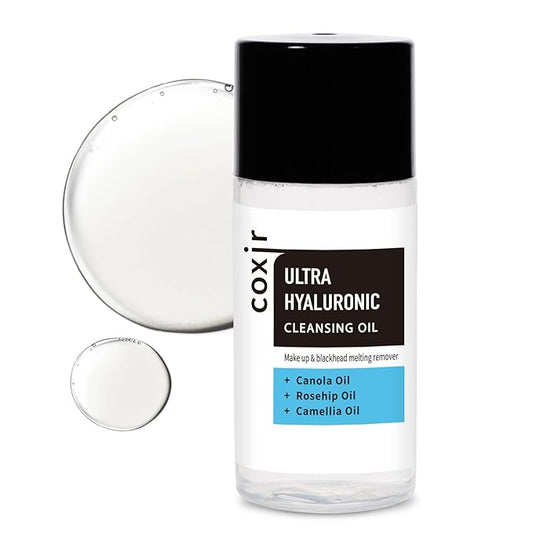 coxir ULTRA HYALURONIC CLEANSING OIL Mini Travel Size l Korean skincare, Hydrating, Smoothing, Calming, Moisturizing, Makeup Removal with Hyaluronic Acid [0.67 Fl.oz(pack of 1)]