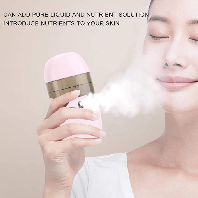 mister Sprayer, 50ml Portable Handheld USB Facial Mister, Facial Steamers for Skin Care, Face Moisturizing, Home, Office, Travel ()