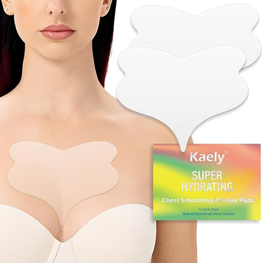 evpct 2Pcs Silicone Chest Smoothing Wrinkle Pads Reusable, Silicone Anti Chest Wrinkle Patches Reusable for Chest Wrinkles Overnight, Décolleté Chest Wrinkle Pillow Pads for Smoother, Size M-Butterfly