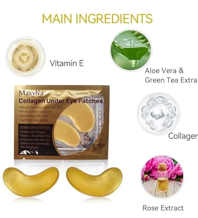 10pc Moisturizing 24k Gold Eye Mask Collagen Eye Patch Crystal Eye Patch Moisturizing