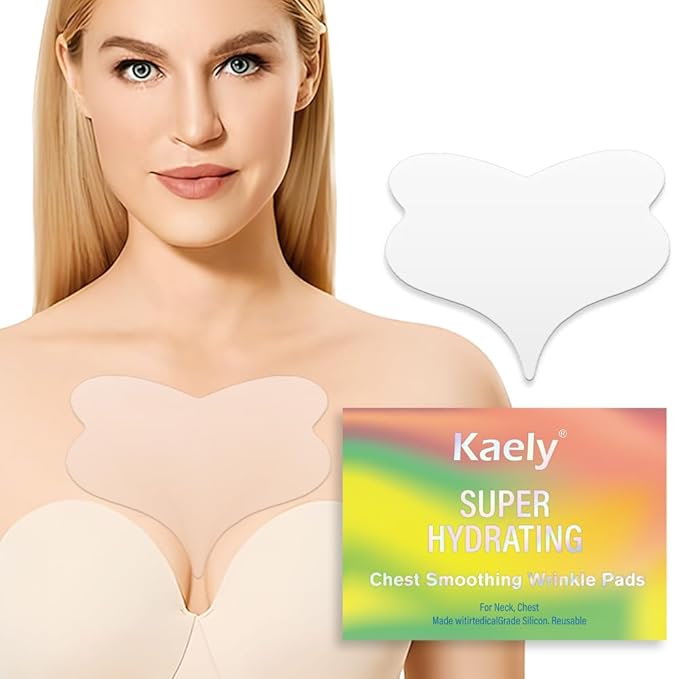 evpct 1Pcs Silicone Chest Smoothing Wrinkle Pads Reusable, Silicone Anti Chest Wrinkle Patches Reusable for Chest Wrinkles Overnight, Décolleté Chest Wrinkle Pillow Pads for Smoother, Size M-Butterfly