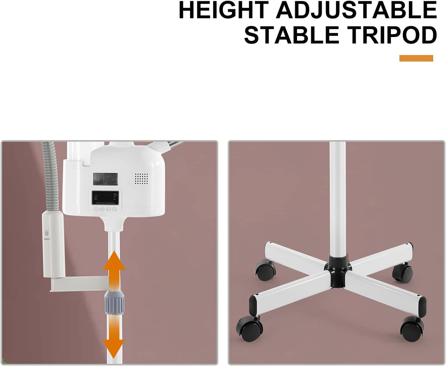 Professional 3 in 1 Facial Steamer Upgrade Esthetician Steamer with hot & Cold Nozzle 5X LED Magnifying Lamp Beauty Salon Spa