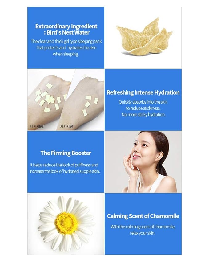 [K Beauty Snp] Overnight Bird's Nest Night Cream | Travel Size Individual Packaging | Hydrating and Protecting for All Dry Skin Types | Korean Face Skincare | Overnight Facial Skin Care | 20 Pack