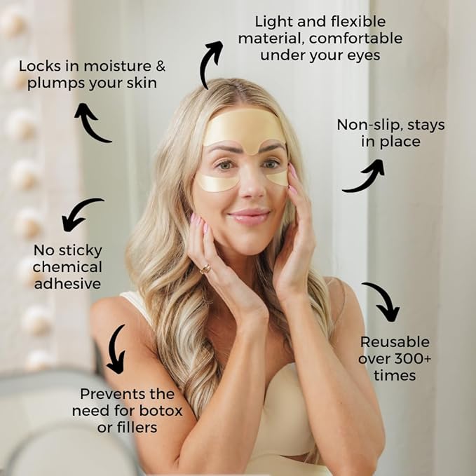 Reusable Silicone Face Patches Set | Eco-Friendly Forehead Wrinkle Patches with Tin Case | 100% Silicone Reusable Facial Patches | Forehead Wrinkles Treatment