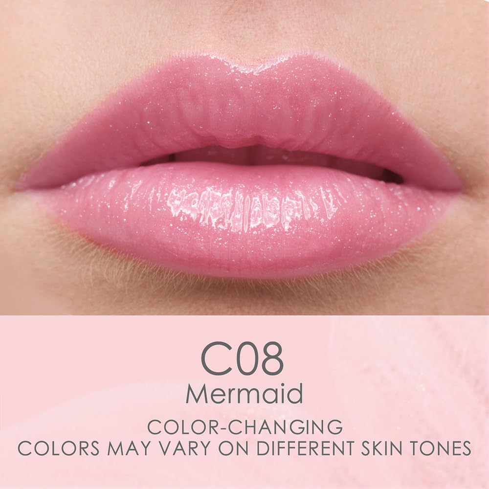 CATKIN Lip Balm Tinted Color Changing Lipstick Ultra Hydrating Lip Moistrurizer Lip Care with Vitamin E Nourishing For Cracked & Dry Lips 0.12 oz C08 Mermaid