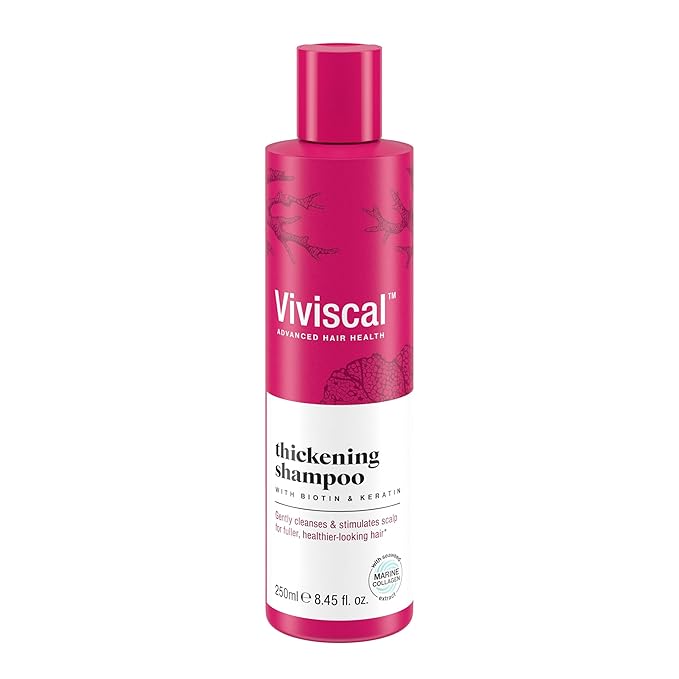 Viviscal Thickening Shampoo, Formulated With Biotin And Keratin, Fortified With Marine Collagen And Seaweed Extract, Strengthens And Reduces Breakage, Healthier Looking Hair 250ml (8.45 fl. oz.)