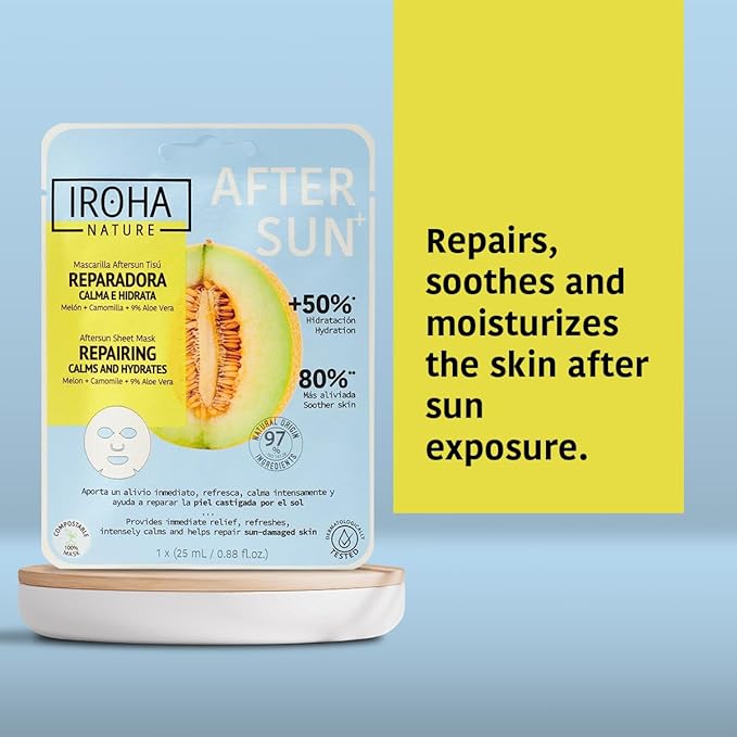 Skin Care Mask to Repair and Soothe After Sun Exposure - Pack of 5 Pieces