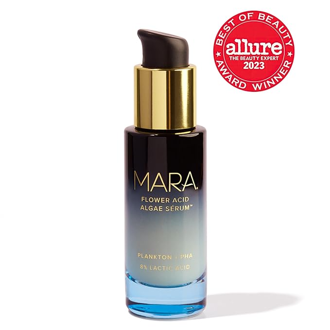 MARA - Natural Plankton + PHA Flower Acid Algae Face Serum | Plant-Based Skin Care | Exfoliate + Renews the Skin While Targeting Fine Line + Pores (1 oz | 30 ml)